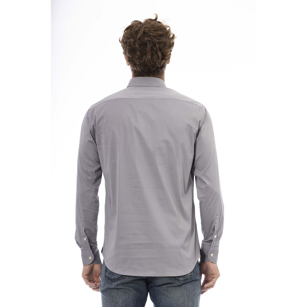 Baldinini Trend Elegant Gray Cotton Blend Shirt