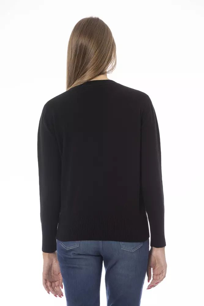 Baldinini Trend Elegant Crew Neck Wool-Cashmere Sweater
