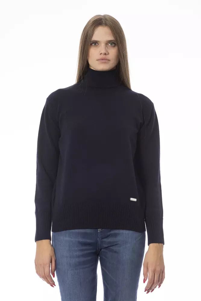 Baldinini Trend Elegant Blue Turtleneck Sweater