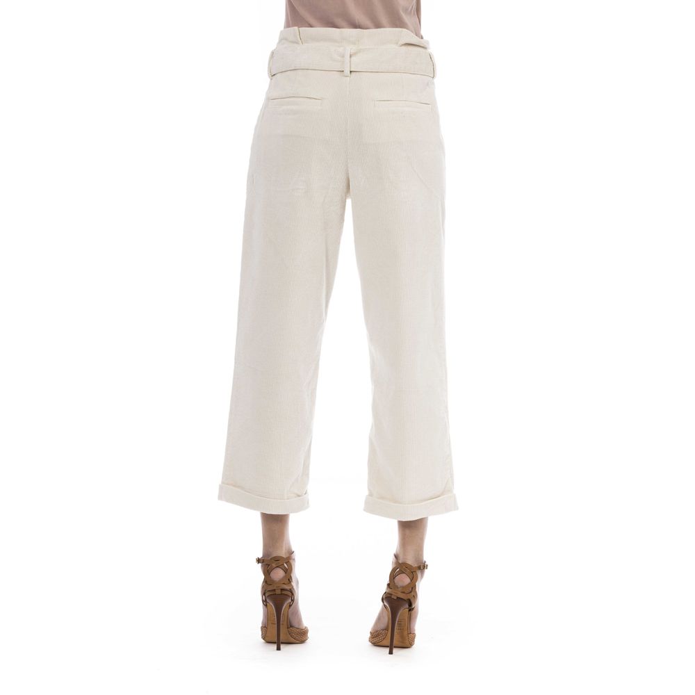 Jacob Cohen Beige Cotton-Blend Trousers with Chic Pockets