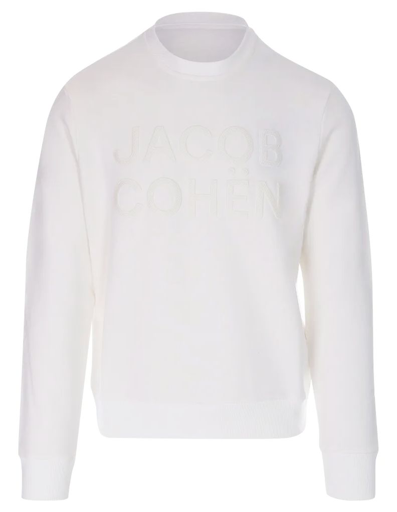 Jacob Cohen Elegant White Cotton Blend Sweatshirt