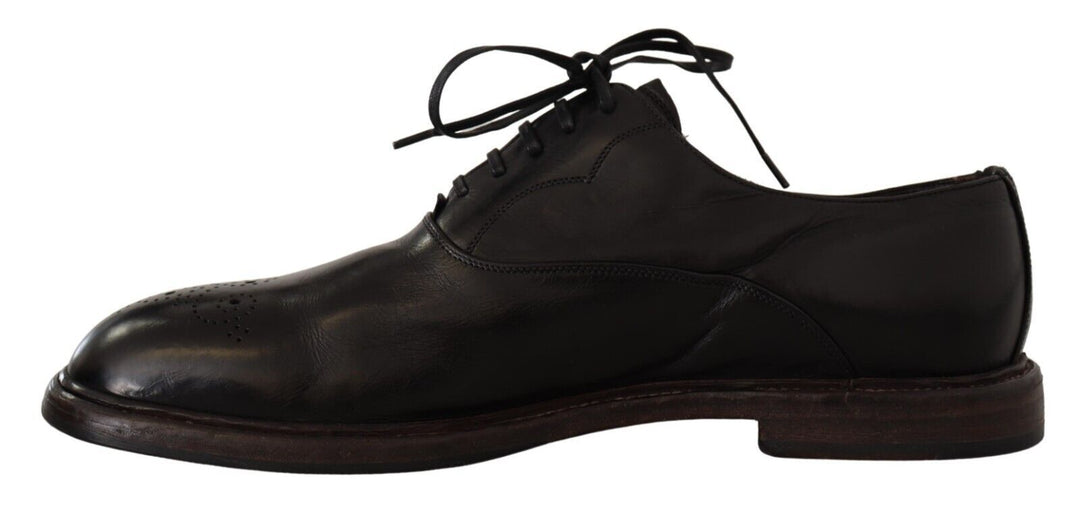 Dolce & Gabbana Elegant Black Leather Derby Formal Shoes