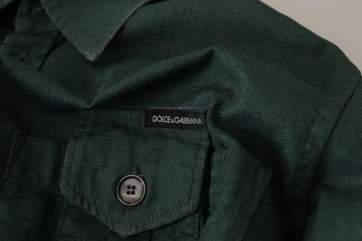 Dolce & Gabbana Emerald Elegance Slim Fit Casual Shirt