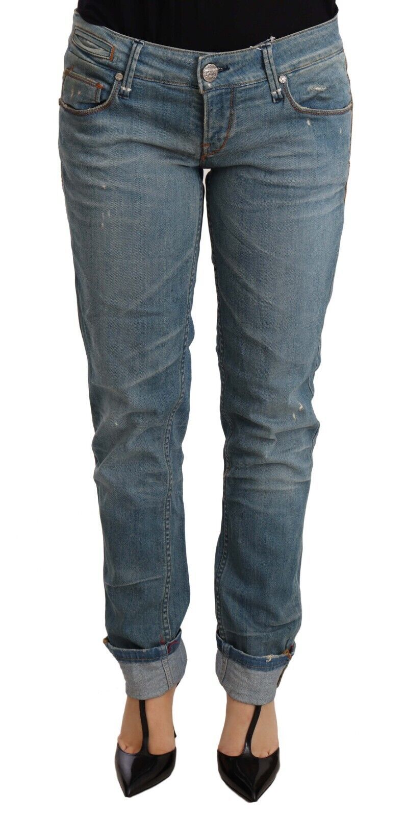 Acht Chic Washed Cotton Denim with Folded Hem
