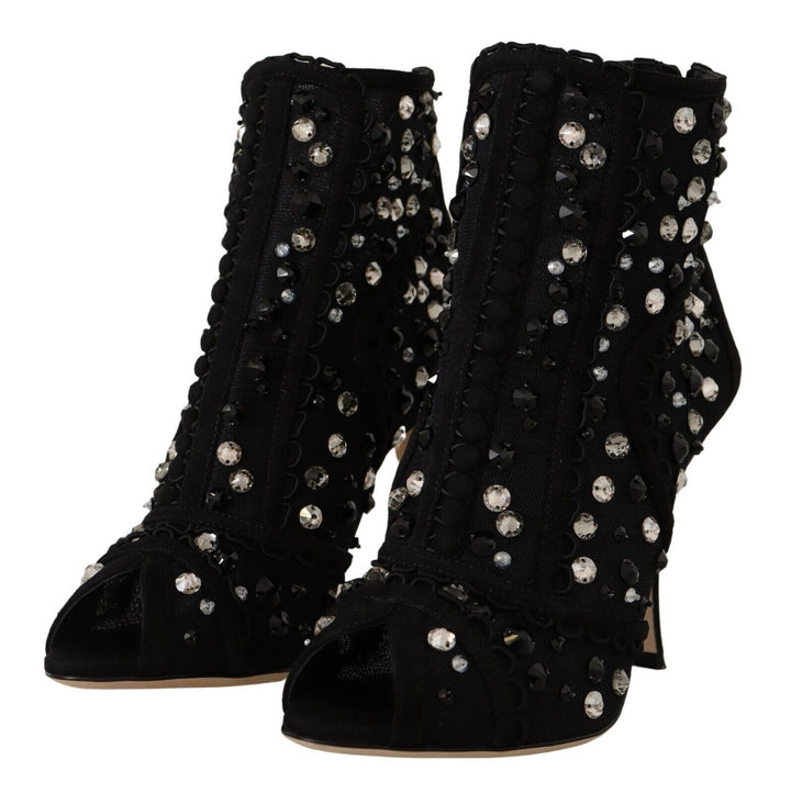 Dolce & Gabbana Embellished Crystal Short Boots