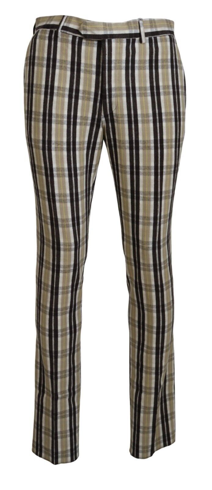 BENCIVENGA Chic Multicolor Checkered Cotton Pants