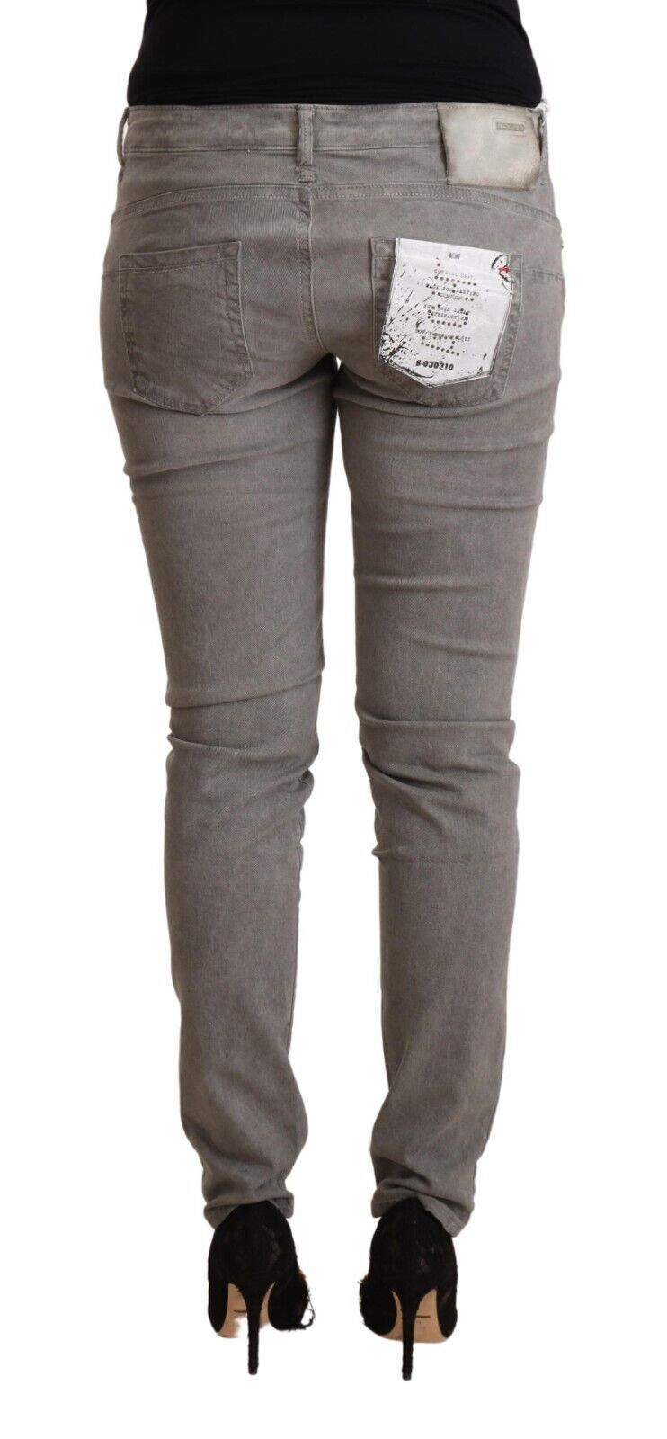 Acht Sleek Gray Skinny Low Waist Jeans