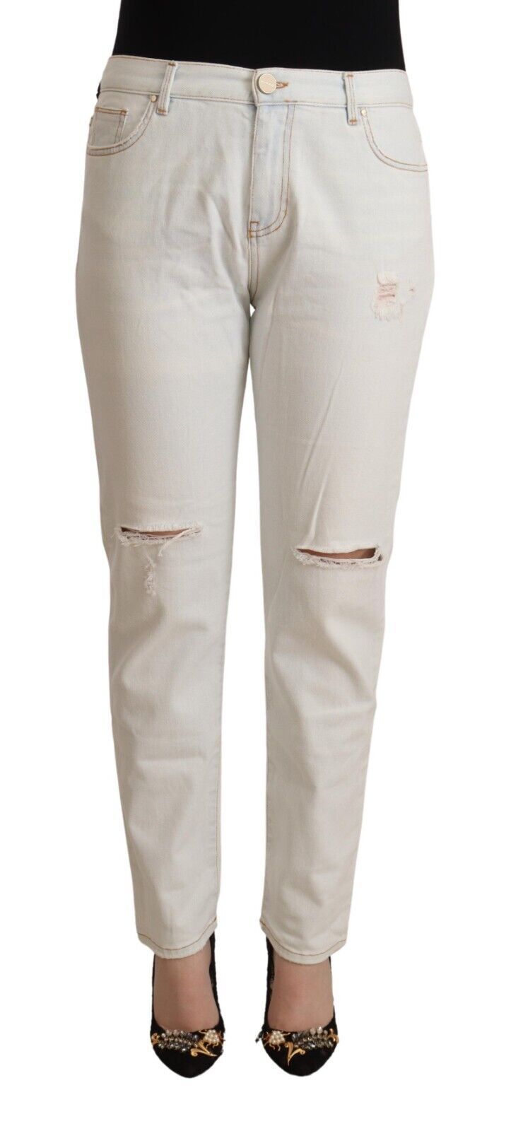 PINKO White Mid Waist Skinny Denim Jeans