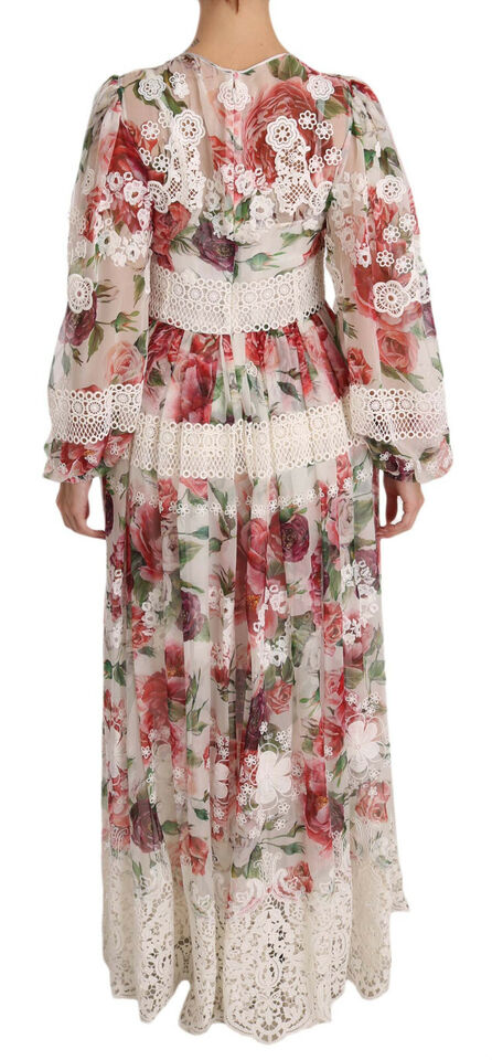 Dolce & Gabbana Elegant Floral Maxi Dress with Silk Lining