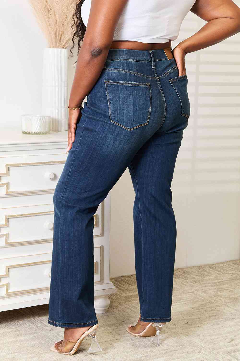 Jean bootcut slim à taille élastique pleine taille Judy Blue