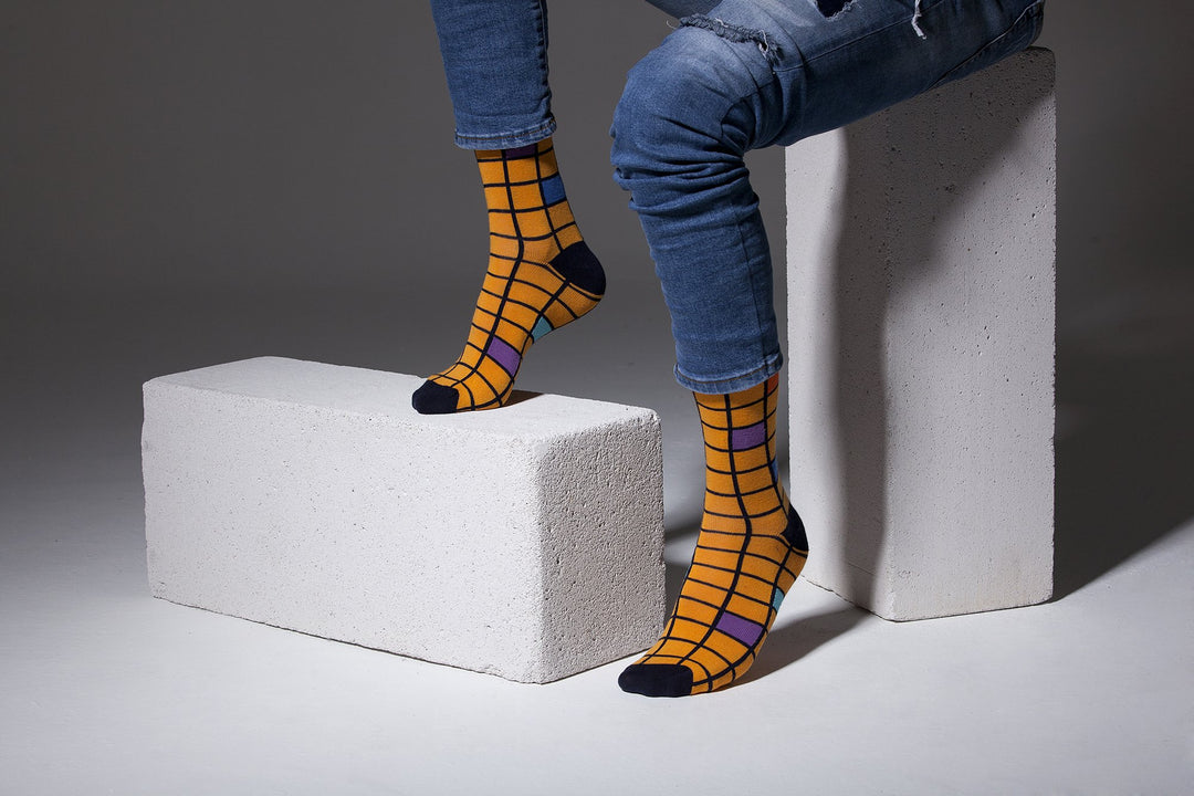 Men's Fashionable Blocks Socks (5-Pack)