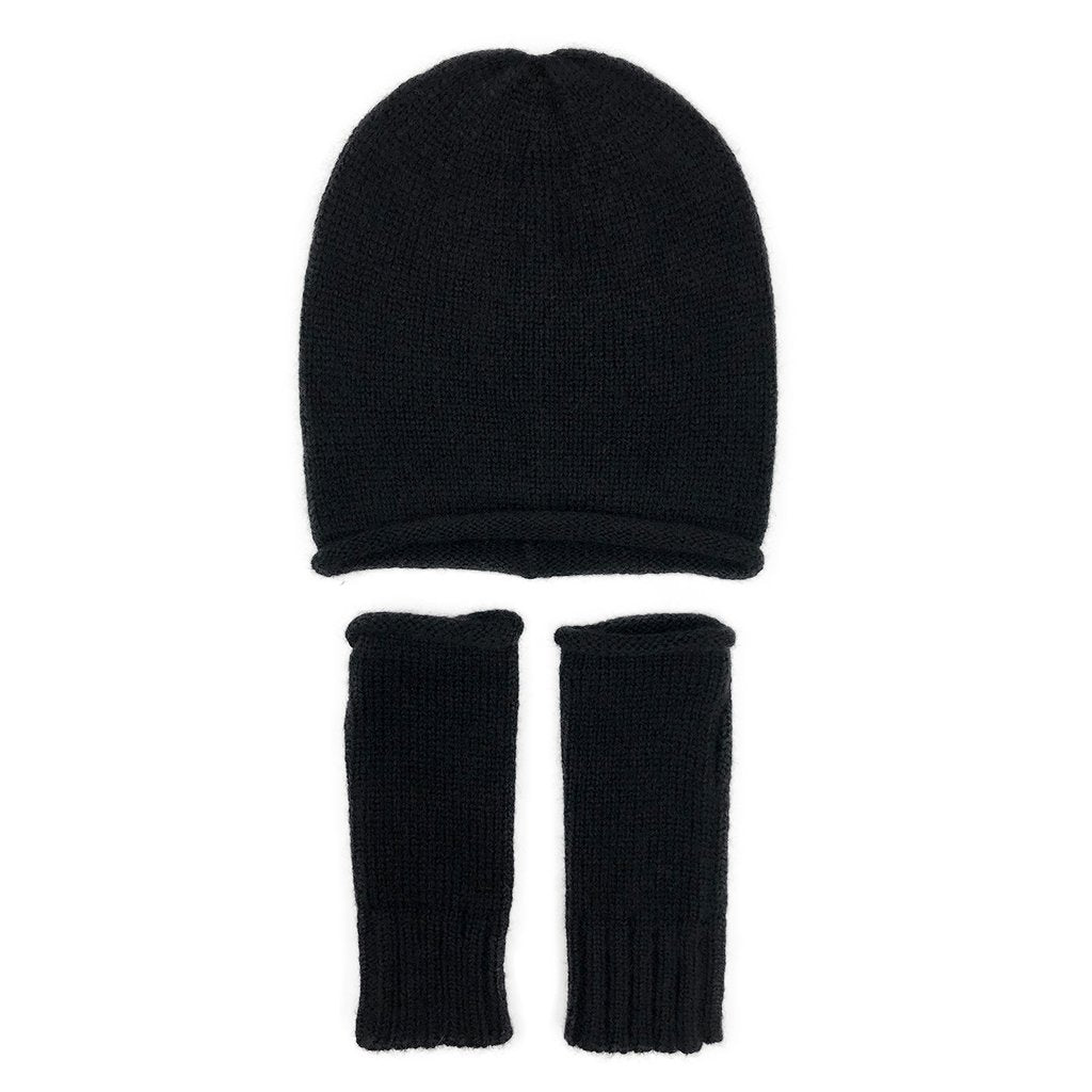 Black Essential Knit Alpaca Gloves