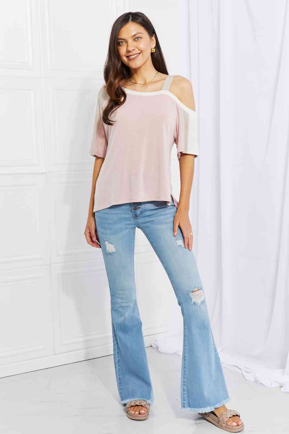 Andree by Unit Full Size Something Simple Cold Shoulder Tee