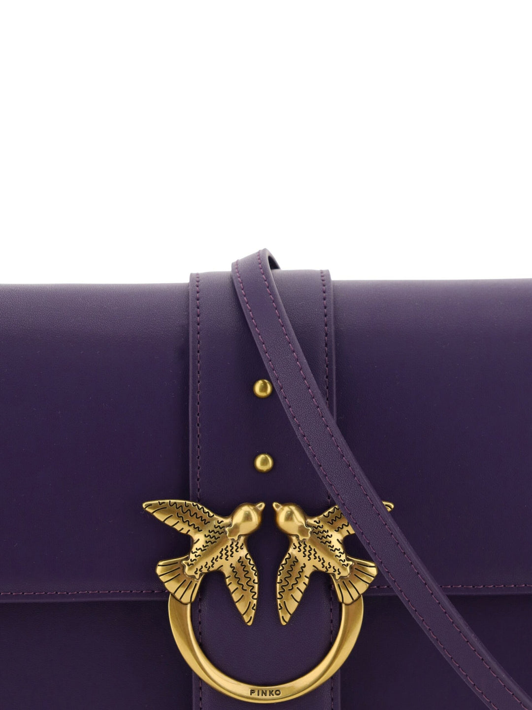 PINKO Purple Leather Love One Classic Shoulder Bag