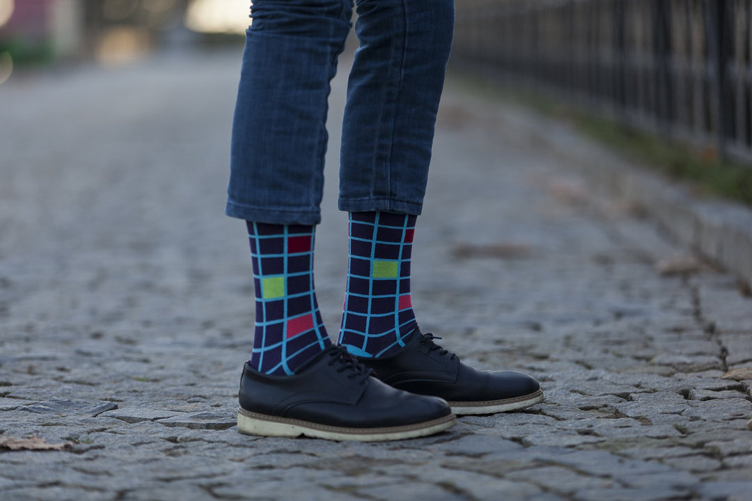 Men's Fashionable Blocks Socks (5-Pack)