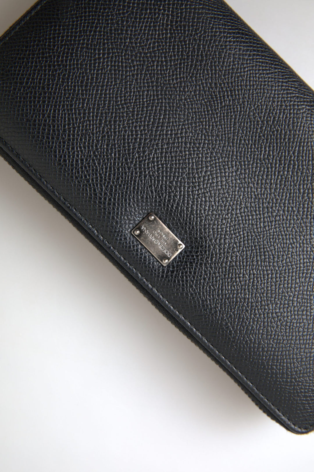 Dolce & Gabbana Black Leather Zip Around Continental Men Wallet