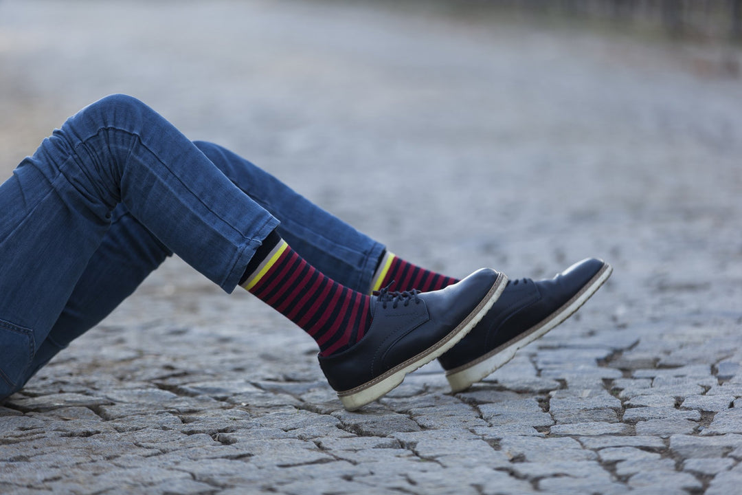 Lot de 5 paires de chaussettes à rayures traditionnelles pour hommes