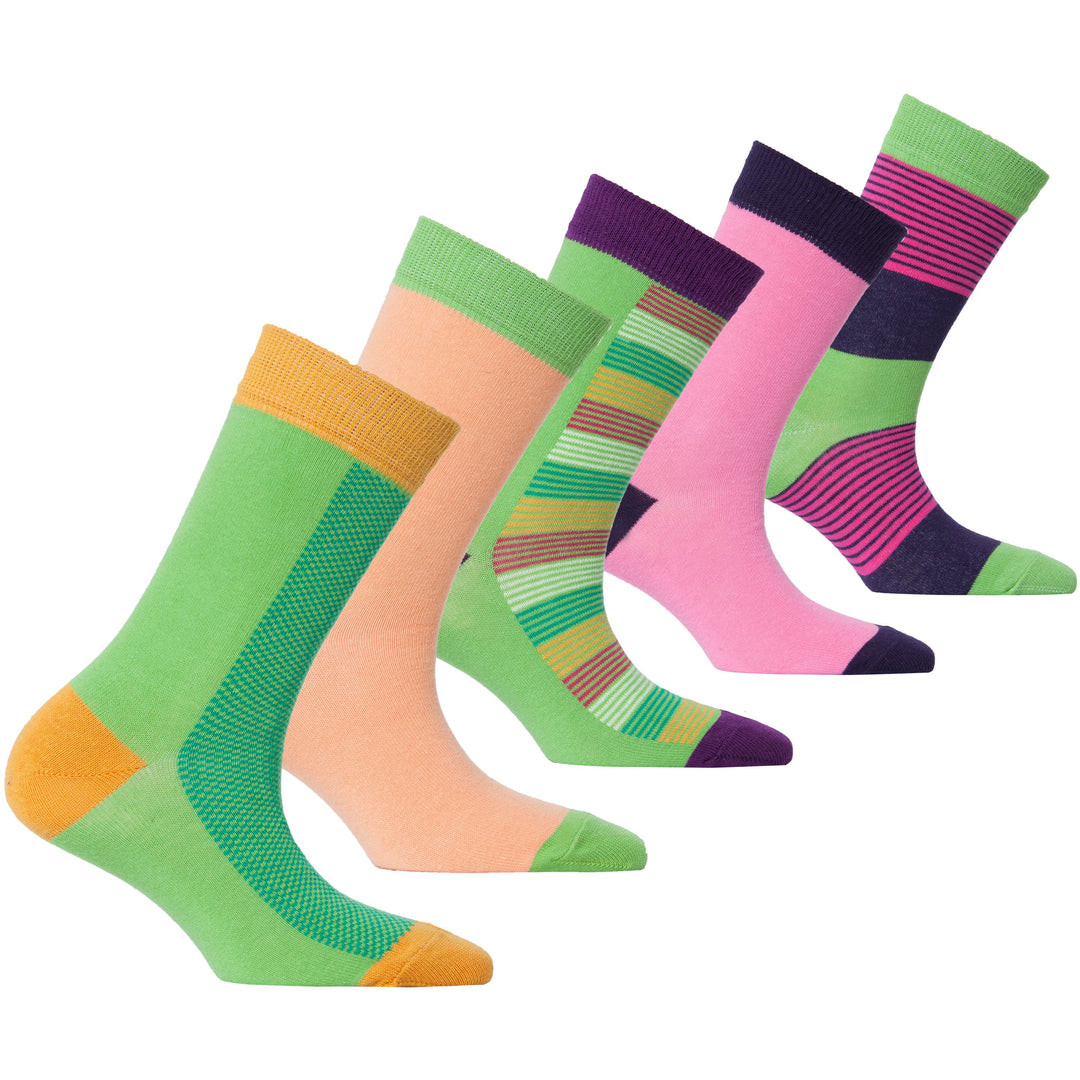 Women's Solid Mix Set Socks Set (5-Pack)