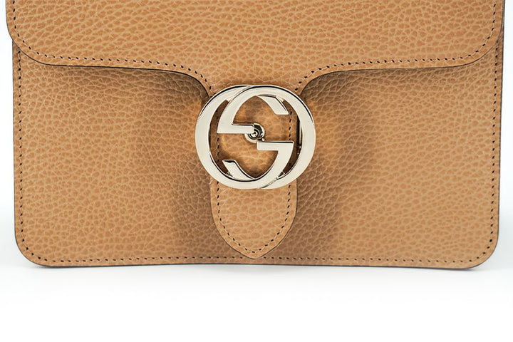 Gucci Beige Calf Leather Dollar Shoulder Bag