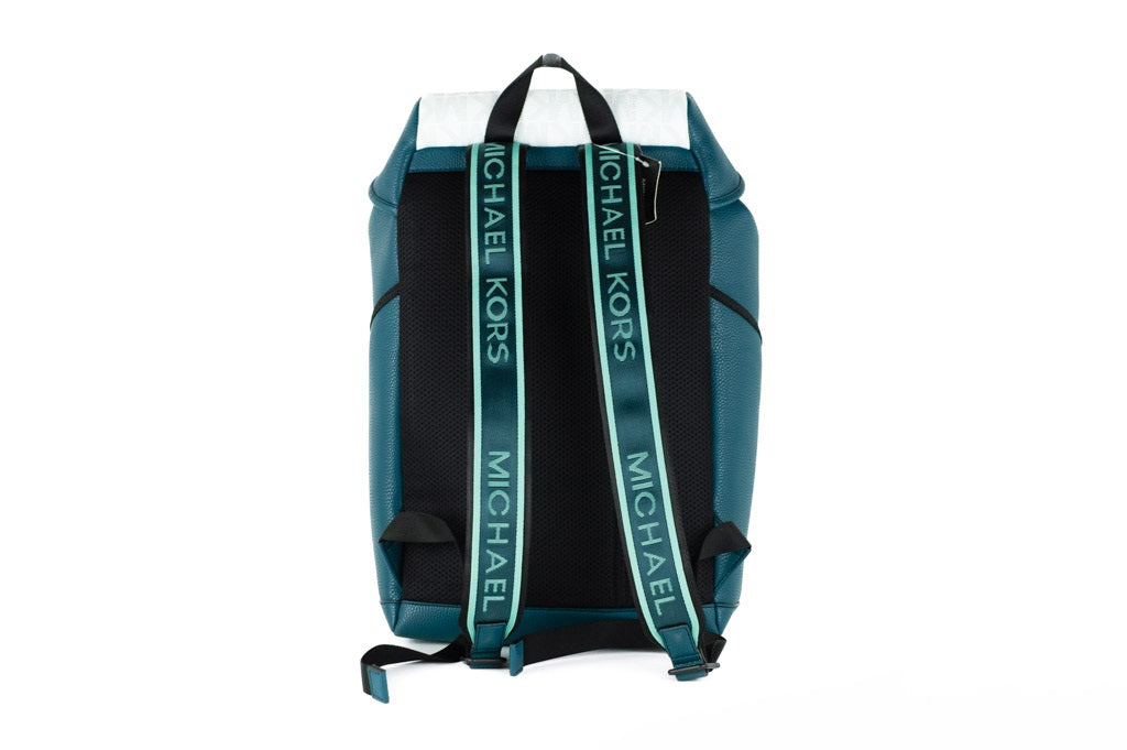 Michael Kors Signature Cooper Sport Flap Lagoon Large Backpack Bookbag Bag