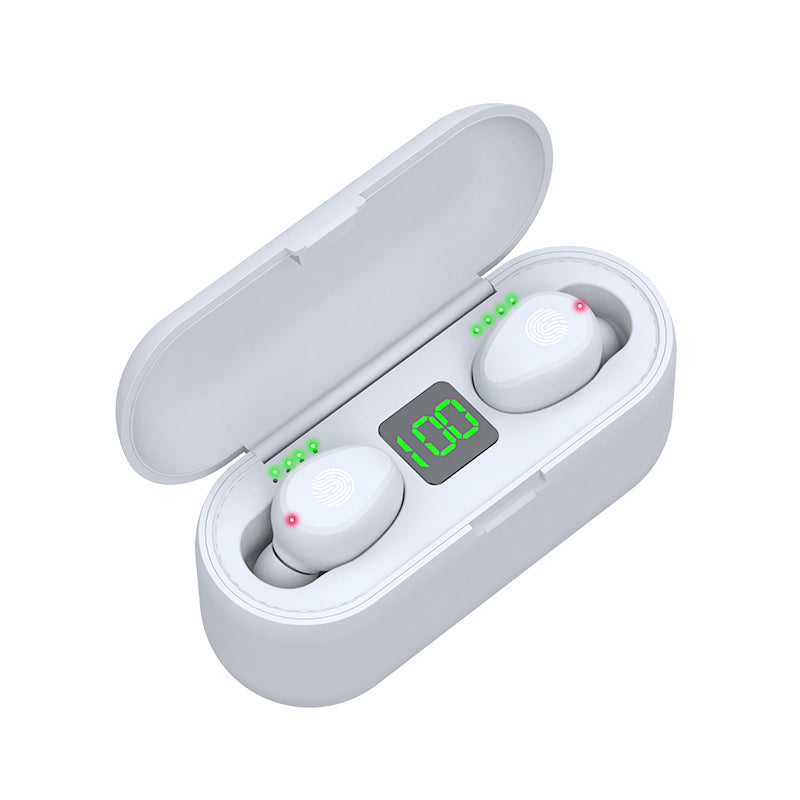 Cosses d'oreille électroniques sans fil étanches avec étui pour dosettes d'affichage de batterie