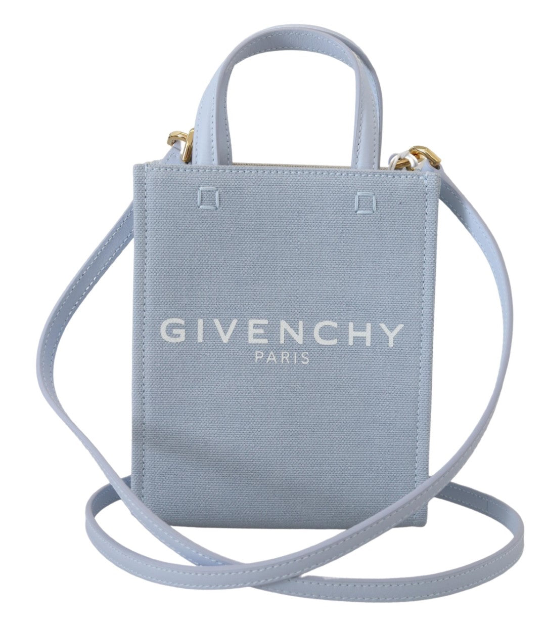Givenchy Blue Coated Canvas Vertical Cloud Mini Shoulder Bag