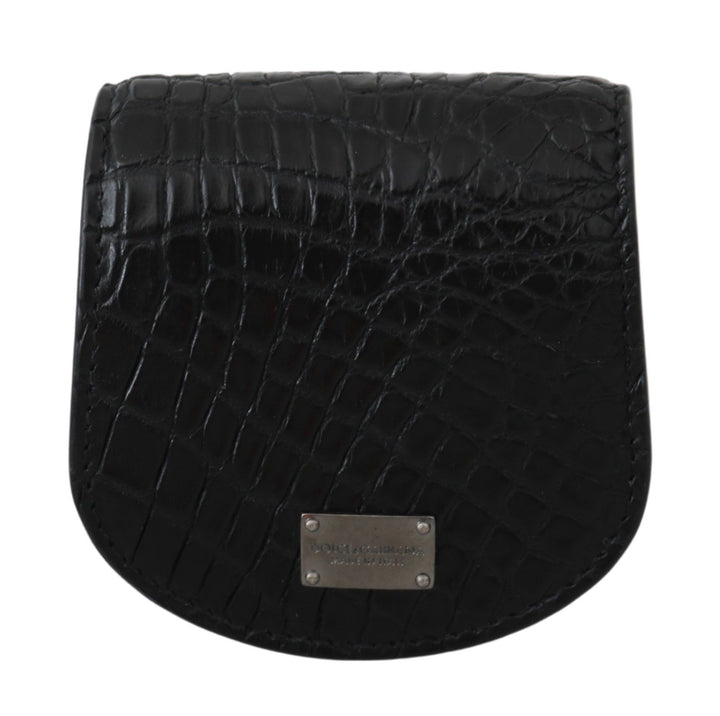 Dolce & Gabbana Black Exotic Skin Pocket Condom Case Holder