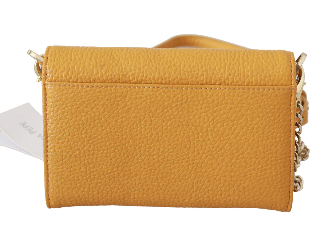 Patrizia Pepe Yellow Logo Leather Shoulder Strap Sling Bag