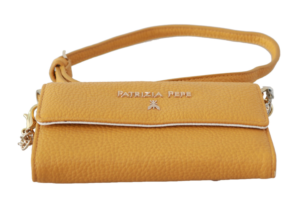 Patrizia Pepe Yellow Logo Leather Shoulder Strap Sling Bag