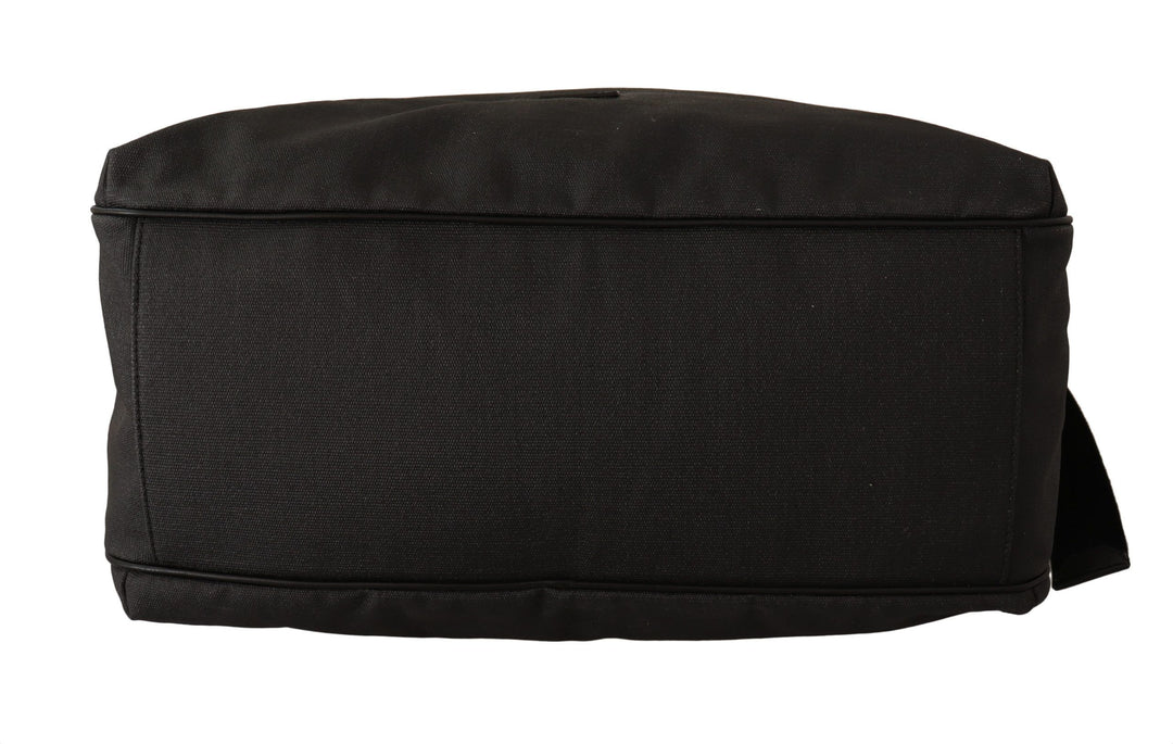 Dolce &amp; Gabbana Sac messager à bandoulière en cuir denim noir