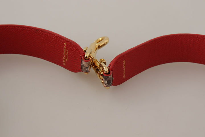 Dolce & Gabbana Brown Python Leather Crystals Shoulder Strap