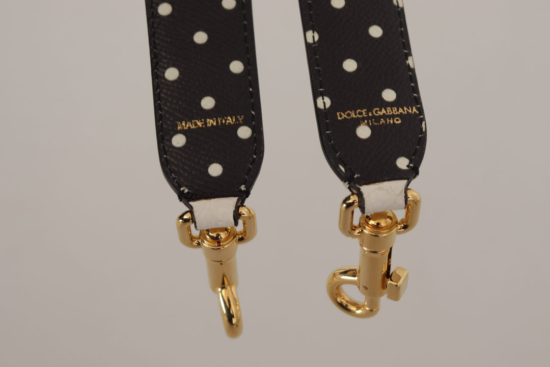 Dolce & Gabbana White Crystals Leather Bag Shoulder Strap
