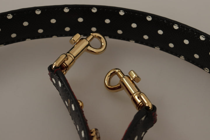 Dolce & Gabbana Red Python Leather Crystals Reversible Shoulder Strap