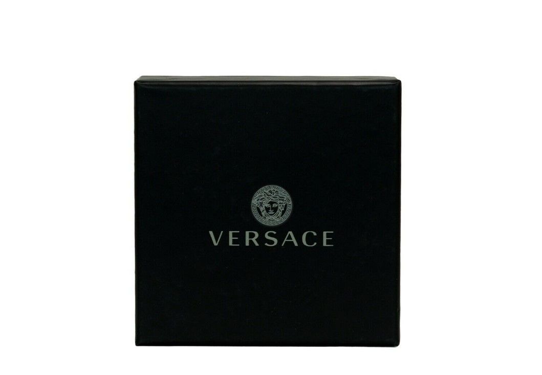 Versace Smooth Leather Matte Medusa Head Organizer Zip Card Case Wallet Black