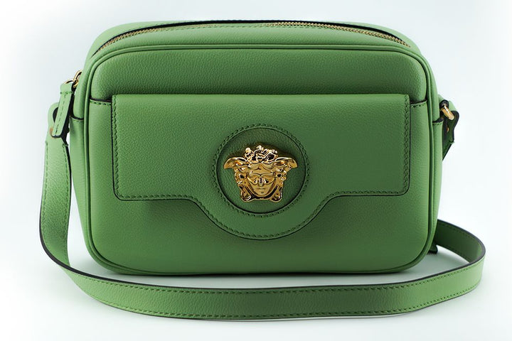 Versace Mint Green Calf Leather Camera Shoulder Bag