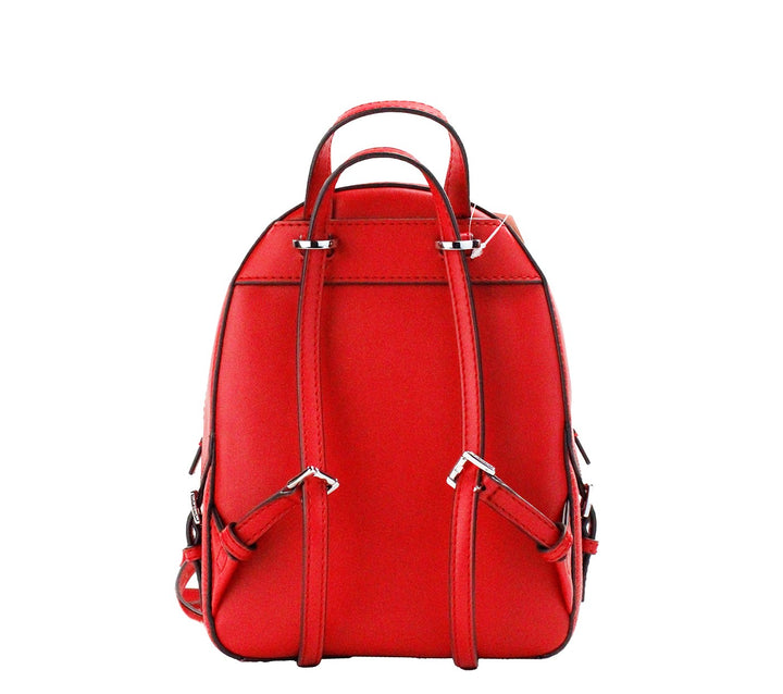 Michael Kors Jaycee Mini XS Bright Red Pebbled Leather Zip Pocket Backpack Bag