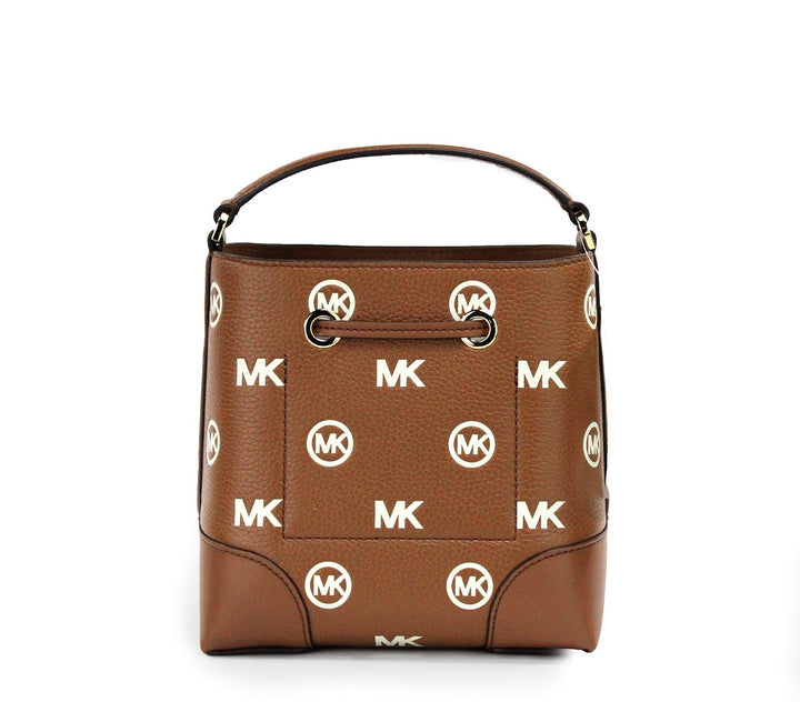 Michael Kors Mercer Small Luggage Embossed Drawstring Bucket Messenger Bag
