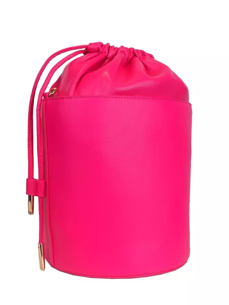 Ungaro Fuchsia Leather Bucket Bag with Contrasting Logo