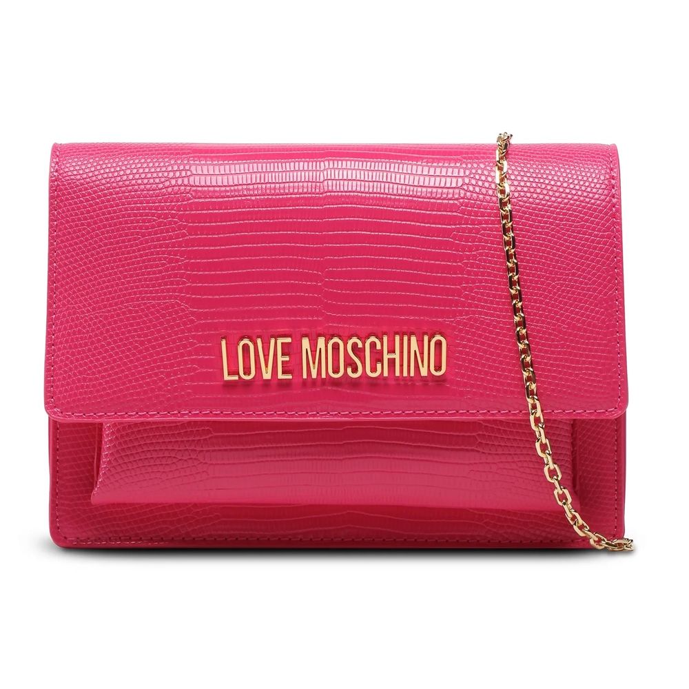 Love Moschino Elegant Fuchsia Faux Leather Shoulder Bag