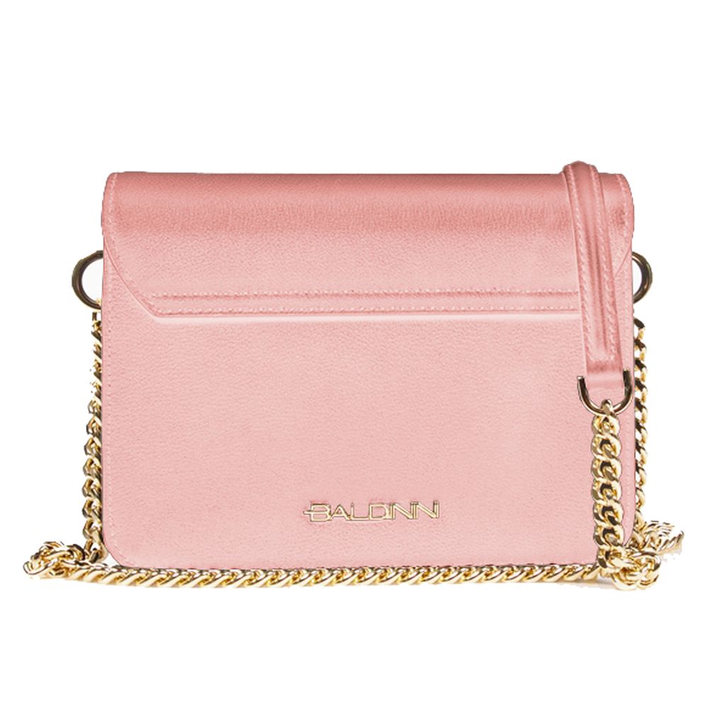 Baldinini Trend Elegant Pink Calfskin Handbag with Chain Strap