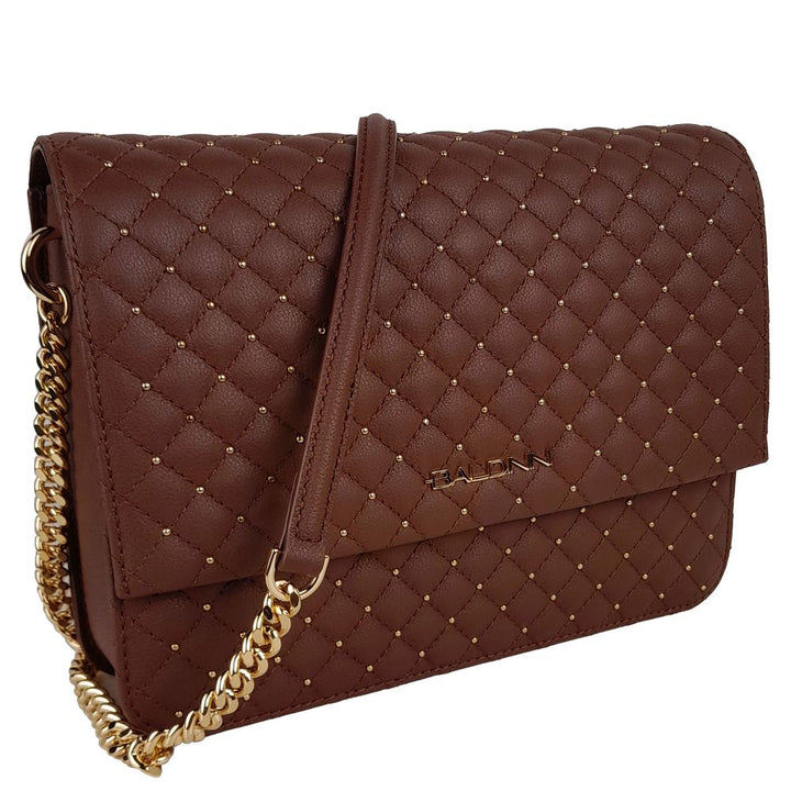 Baldinini Trend Chic Quilted Calfskin Shoulder Bag with Studs