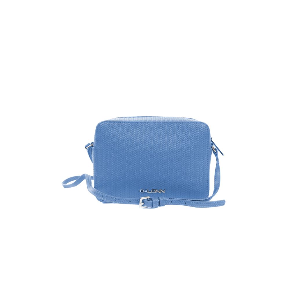 Baldinini Trend Chic Woven Motif Calfskin Camera Bag
