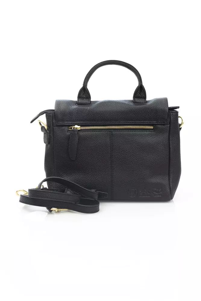 La Martina Elegant Black Leather Crossbody Bag