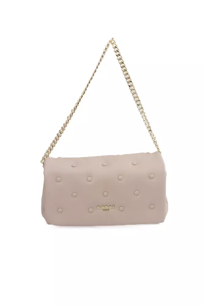 Baldinini Trend Elegant Pink Shoulder Bag with Golden Accents