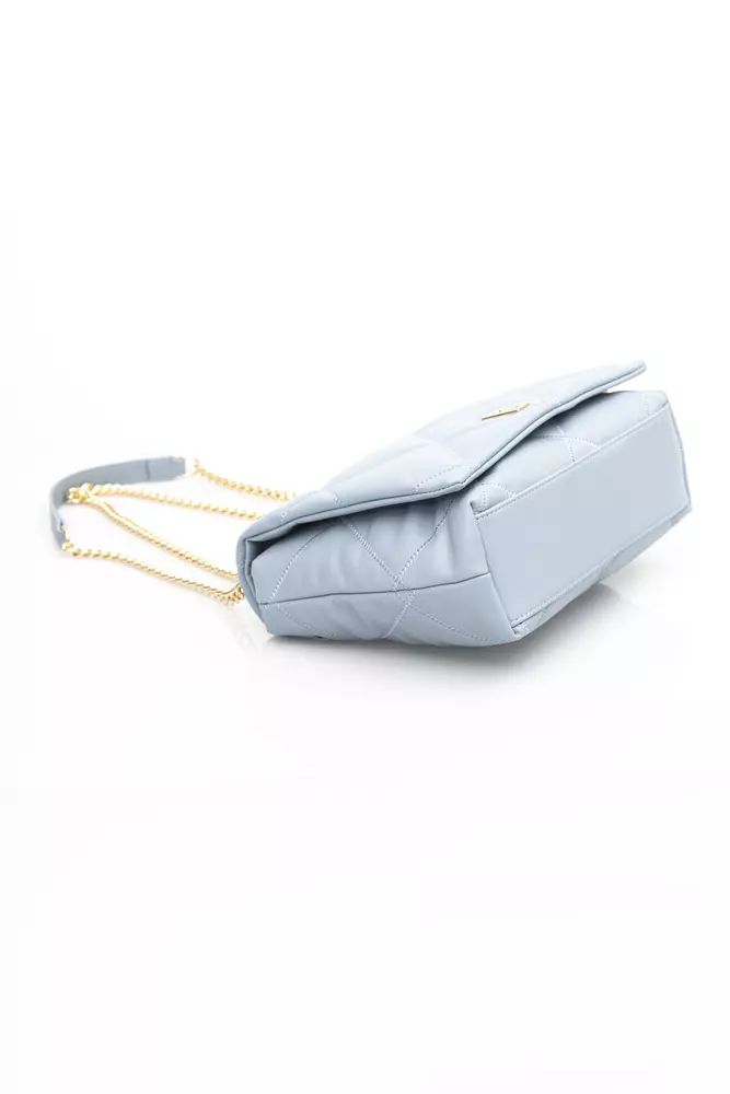 Baldinini Trend Elegant Light Blue Leather Shoulder Bag