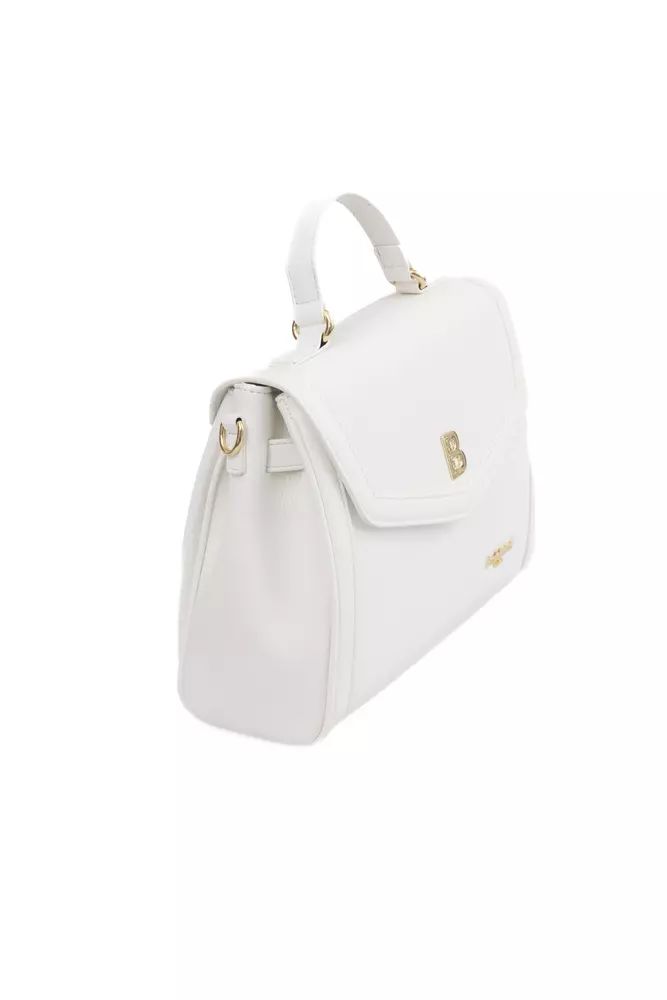 Baldinini Trend White Polyethylene Shoulder Bag with Golden Details