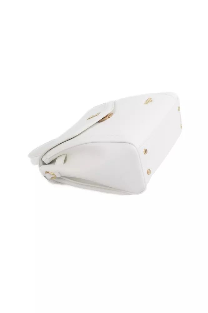 Baldinini Trend White Polyethylene Shoulder Bag with Golden Details