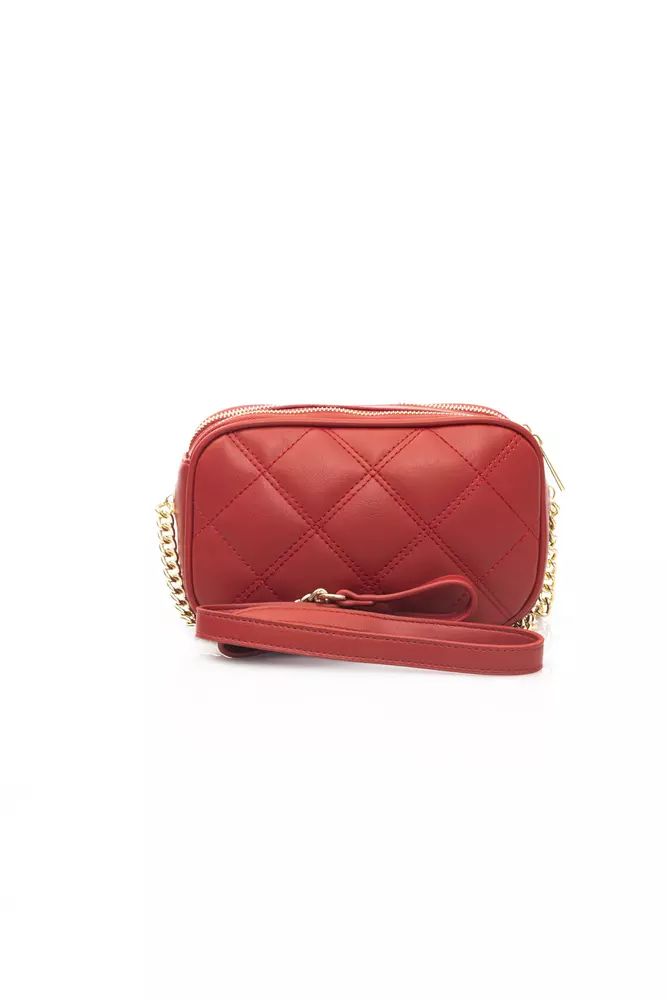 Baldinini Trend Chic Red Shoulder Bag with Golden Accents