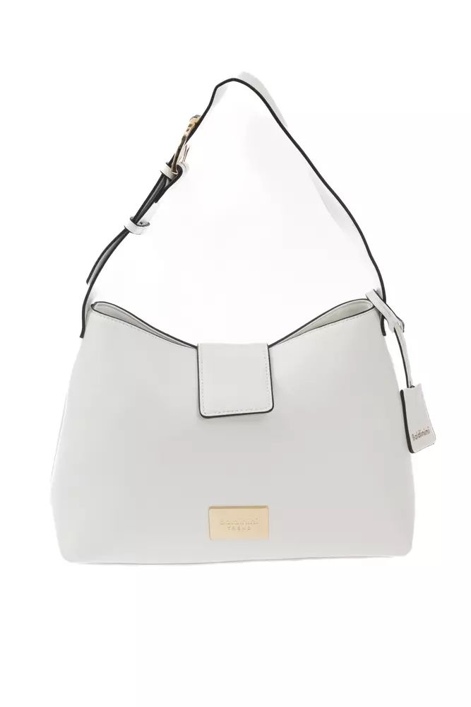 Baldinini Trend Elegant White Handbag with Golden Accents