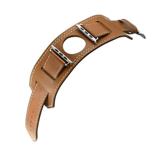 Genuine leather Cuff Bracelet strap for apple watch series 5/4/3/2/1 44mm 40mm - Montret